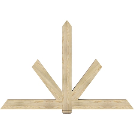 Ekena Millwork Kennewick Rough Sawn Timber Gable Bracket, Douglas Fir, 84"W x 56"H x 6"D x 6"F, 16/12 Pitch GBW084X56X0606KEN00RDF